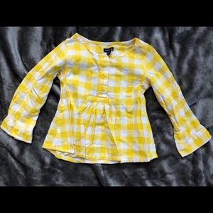 Baby GAP Yellow and White Gingham Blouse 3T